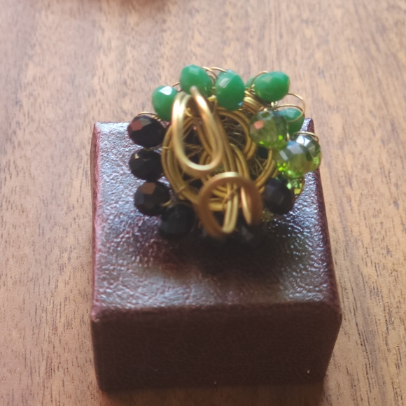 Cocktail Ring, adjustable, green - Picture 5 of 8